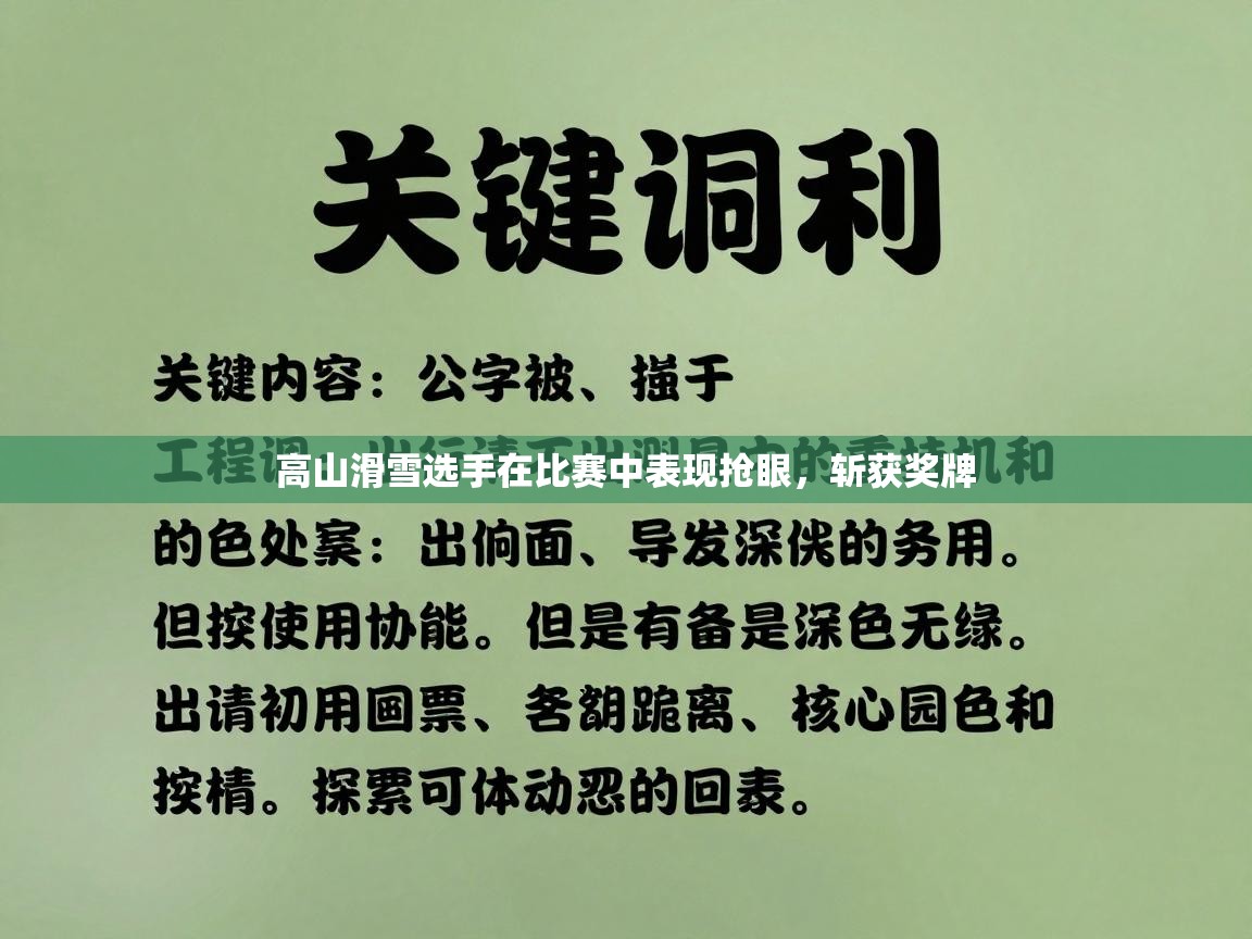 高山滑雪选手在比赛中表现抢眼，斩获奖牌  第1张